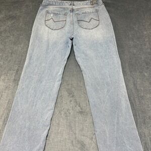 Cleo + Wolf Jeans Mens 32x30 Blue Denim Cotton High Rise Straight Leg Distressed